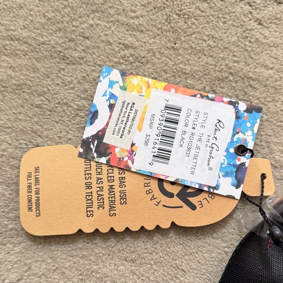 NWT Robert Graham Black Duffel Weekender Bag with Brown trim - Picture 2 of 4